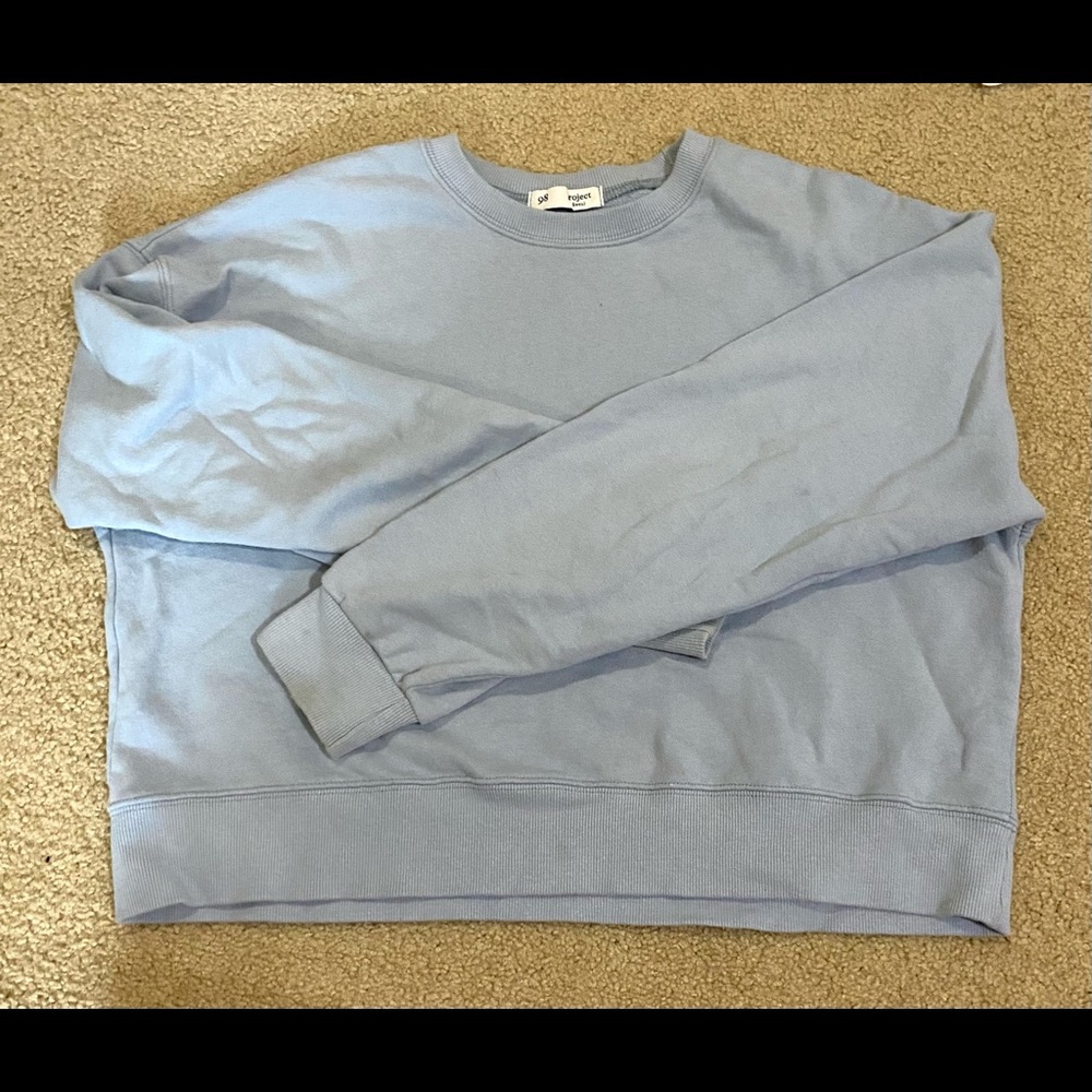 Blue cropped sweater crewneck